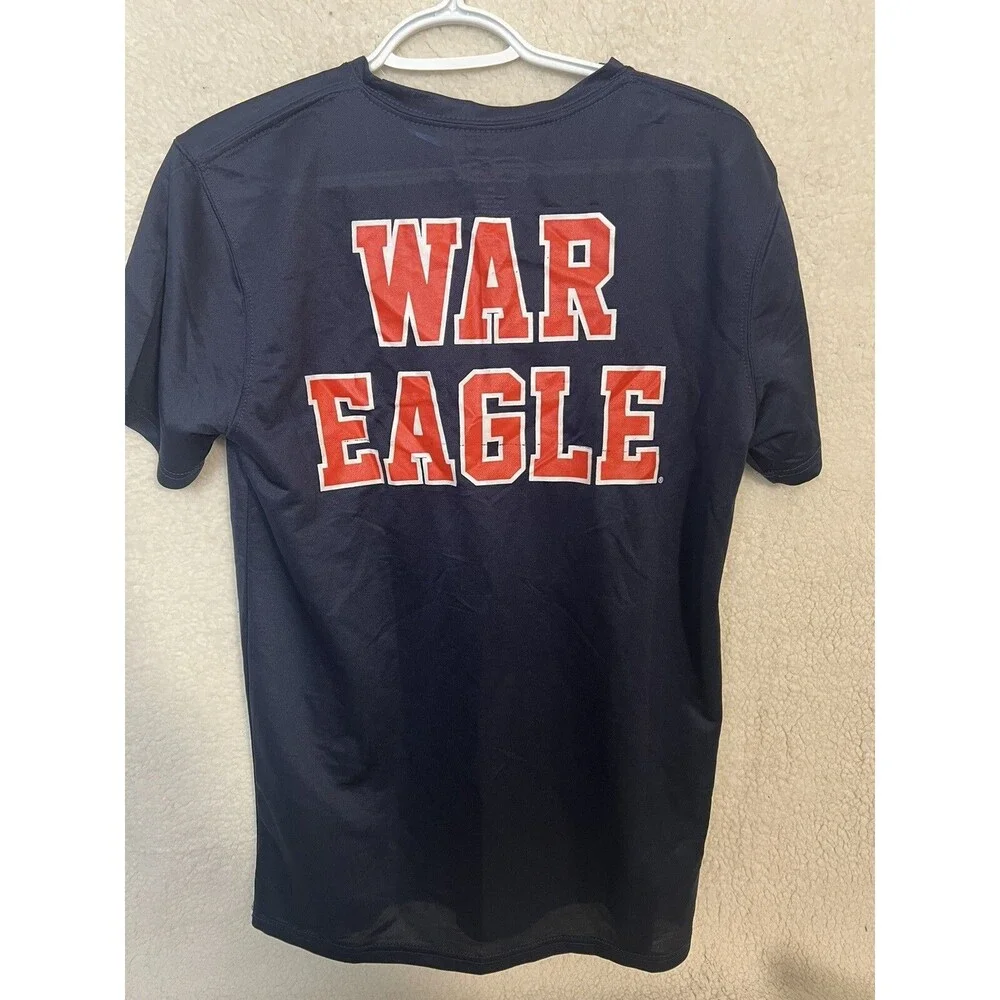 E5 Auburn University EAGLE T-shirt Blue Men's M Short Sleeves NWT Defect READ - Picture 4 of 7